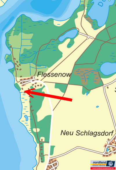 Landkarte von Flessenow und Neu Schlagsdorf